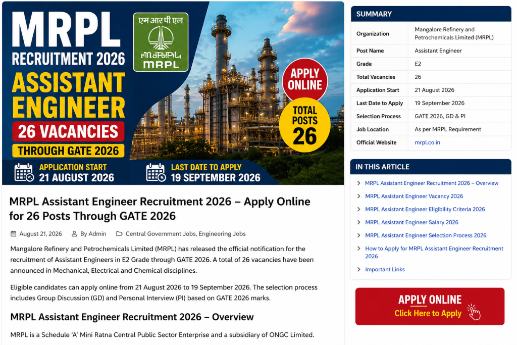 MRPL recruitment
